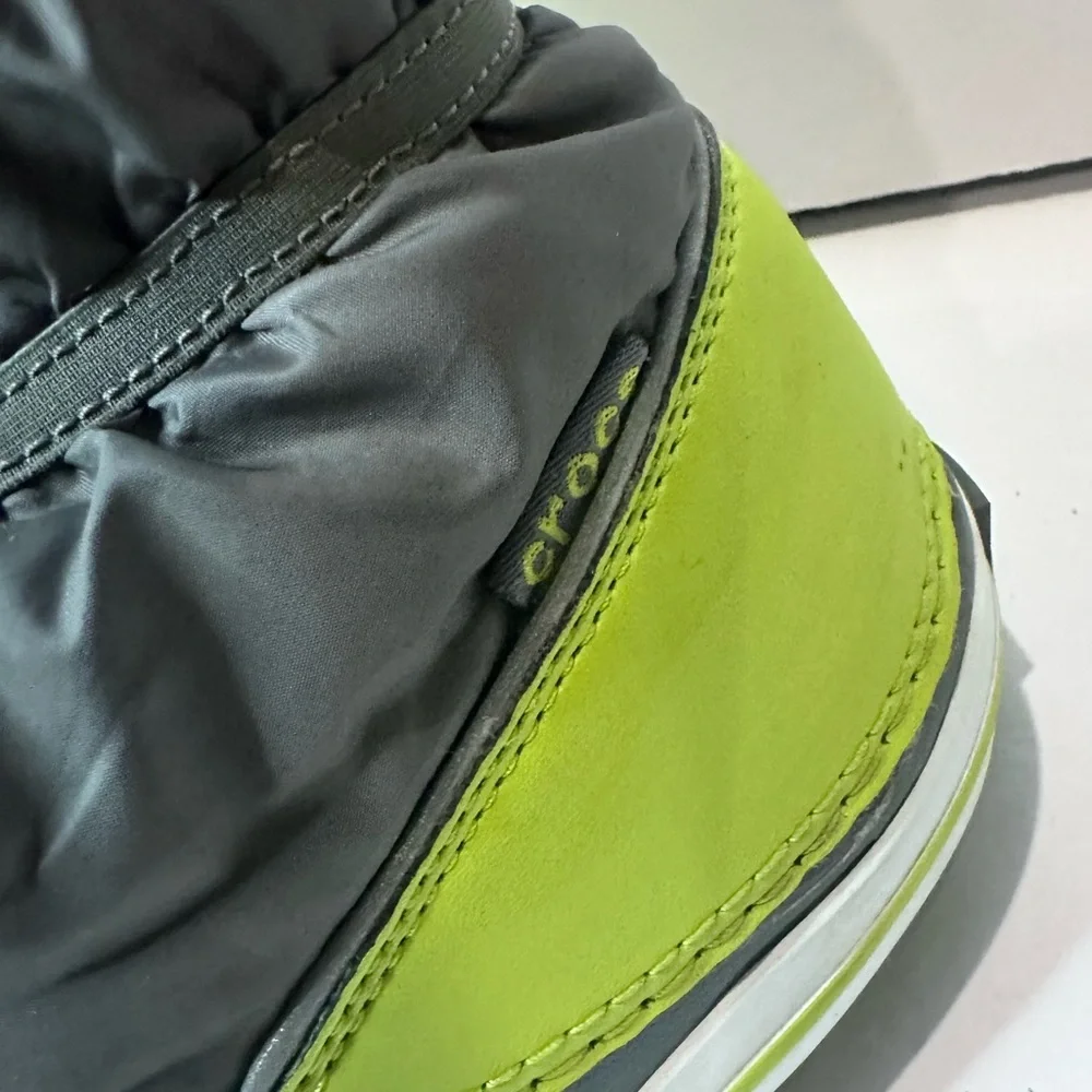 Kids Gray and Green CROC Boots
